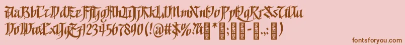 GoalthinkRegular Font – Brown Fonts on Pink Background