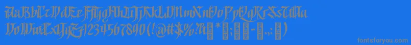 フォントGoalthinkRegular – 青い背景に灰色の文字