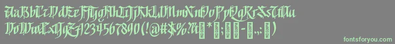 GoalthinkRegular Font – Green Fonts on Gray Background