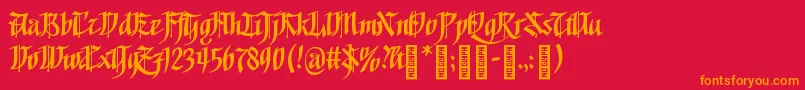 GoalthinkRegular Font – Orange Fonts on Red Background