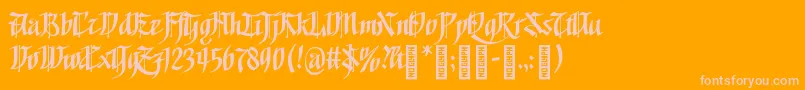 フォントGoalthinkRegular – オレンジの背景にピンクのフォント
