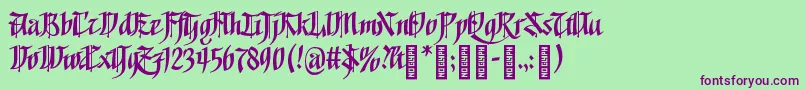 GoalthinkRegular Font – Purple Fonts on Green Background