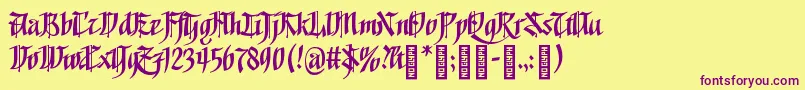 GoalthinkRegular Font – Purple Fonts on Yellow Background