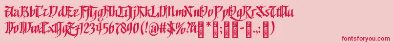 GoalthinkRegular-Schriftart – Rote Schriften auf rosa Hintergrund