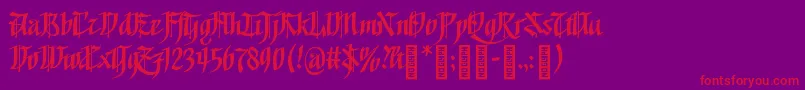 GoalthinkRegular Font – Red Fonts on Purple Background