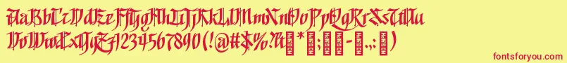 GoalthinkRegular Font – Red Fonts on Yellow Background