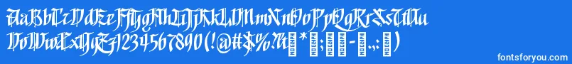 フォントGoalthinkRegular – 青い背景に白い文字