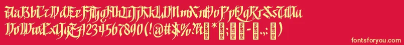 フォントGoalthinkRegular – 黄色の文字、赤い背景