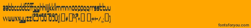 Ururma-Schriftart – Schwarze Schriften auf orangefarbenem Hintergrund