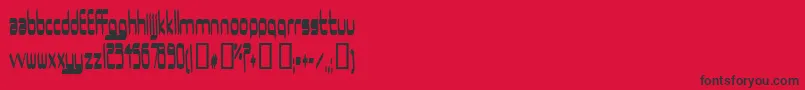 Fonte Ururma – fontes pretas em um fundo vermelho
