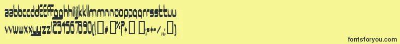 Fonte Ururma – fontes pretas em um fundo amarelo