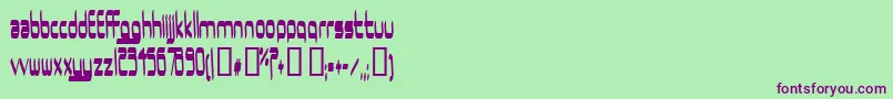 Ururma-Schriftart – Violette Schriften auf grünem Hintergrund