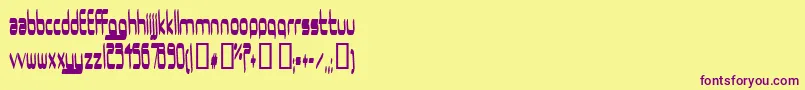Ururma-Schriftart – Violette Schriften auf gelbem Hintergrund