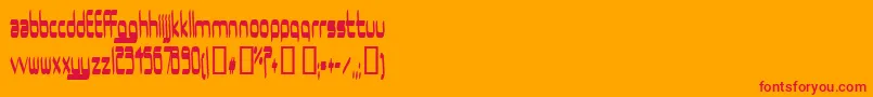 Ururma-Schriftart – Rote Schriften auf orangefarbenem Hintergrund