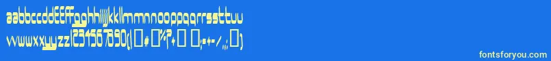 Ururma-Schriftart – Gelbe Schriften auf blauem Hintergrund