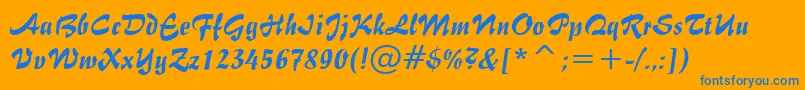 ImpulsBt Font – Blue Fonts on Orange Background