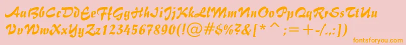 ImpulsBt-Schriftart – Orangefarbene Schriften auf rosa Hintergrund