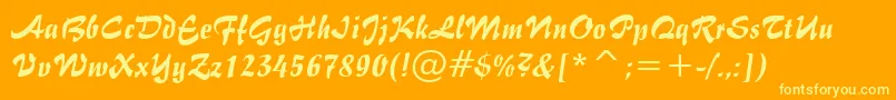 ImpulsBt Font – Yellow Fonts on Orange Background