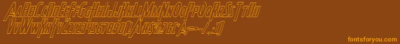 Heroesassembleoutital Font – Orange Fonts on Brown Background