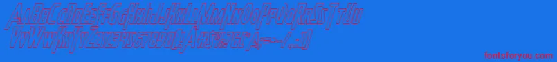 Heroesassembleoutital Font – Red Fonts on Blue Background