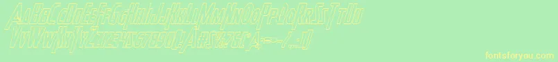 Heroesassembleoutital Font – Yellow Fonts on Green Background