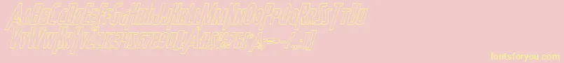 Heroesassembleoutital Font – Yellow Fonts on Pink Background