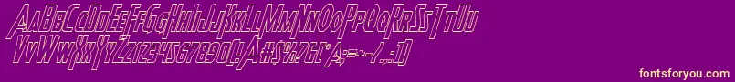 Heroesassembleoutital Font – Yellow Fonts on Purple Background