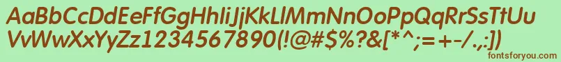 AFuturarounddemiItalic Font – Brown Fonts on Green Background