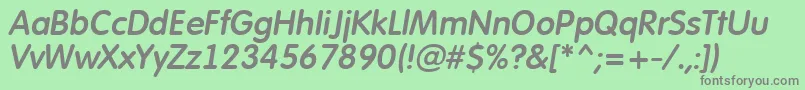 AFuturarounddemiItalic Font – Gray Fonts on Green Background