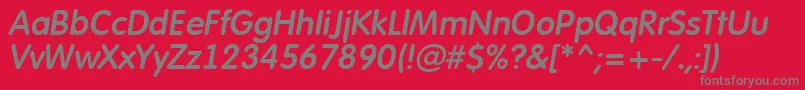 AFuturarounddemiItalic Font – Gray Fonts on Red Background