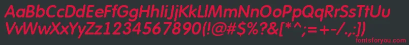 AFuturarounddemiItalic Font – Red Fonts on Black Background