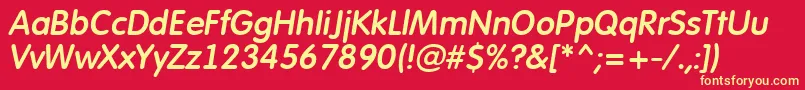 AFuturarounddemiItalic Font – Yellow Fonts on Red Background