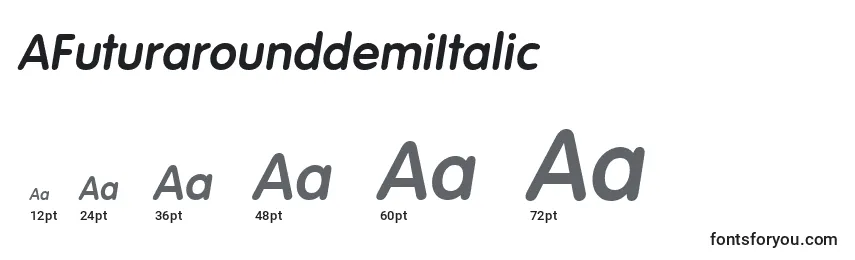 Размеры шрифта AFuturarounddemiItalic
