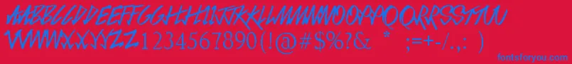 LoveSequel Font – Blue Fonts on Red Background