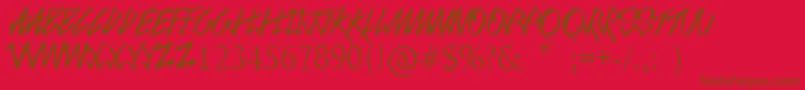 LoveSequel Font – Brown Fonts on Red Background