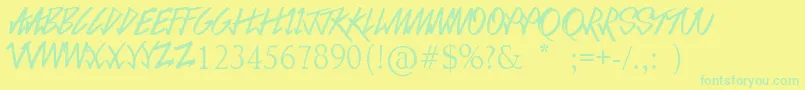 Police LoveSequel – polices vertes sur fond jaune