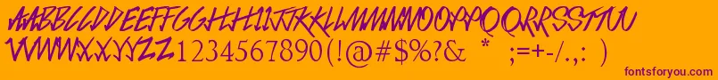 LoveSequel Font – Purple Fonts on Orange Background