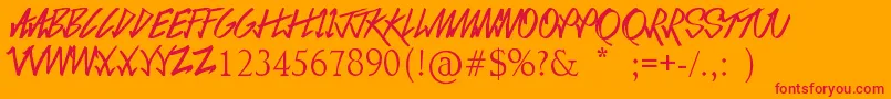 LoveSequel Font – Red Fonts on Orange Background