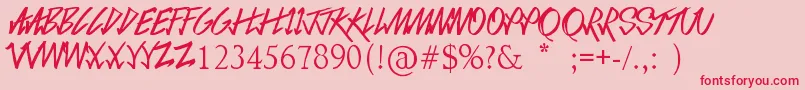LoveSequel Font – Red Fonts on Pink Background