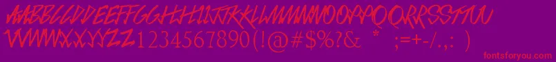LoveSequel Font – Red Fonts on Purple Background