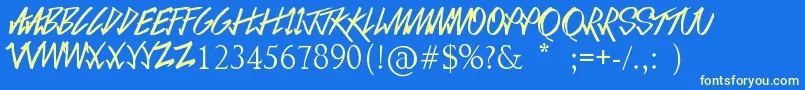 LoveSequel Font – Yellow Fonts on Blue Background
