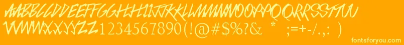 LoveSequel Font – Yellow Fonts on Orange Background