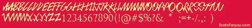 LoveSequel Font – Yellow Fonts on Red Background