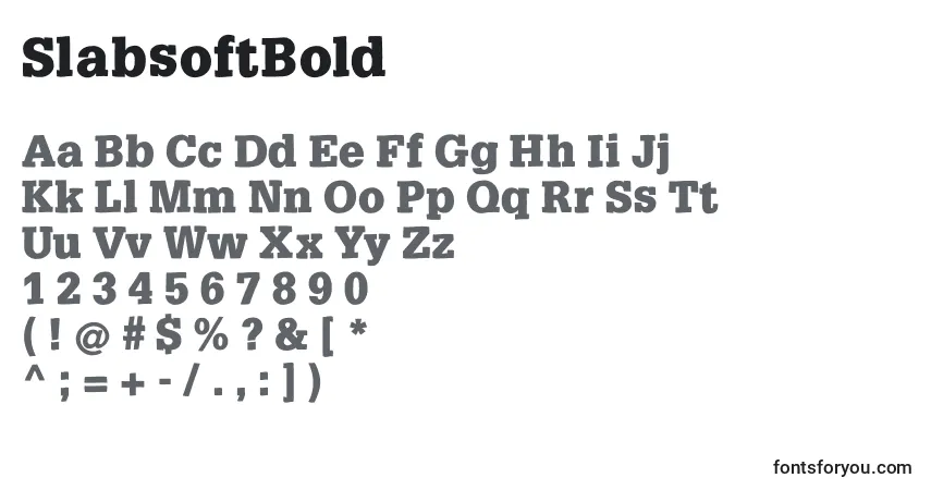 Шрифт SlabsoftBold – алфавит, цифры, специальные символы