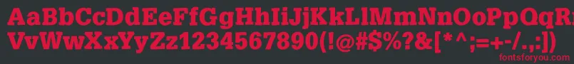 フォントSlabsoftBold – 黒い背景に赤い文字