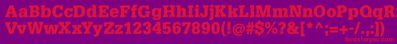 Czcionka SlabsoftBold – czerwone czcionki na fioletowym tle