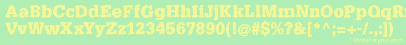 SlabsoftBold Font – Yellow Fonts on Green Background