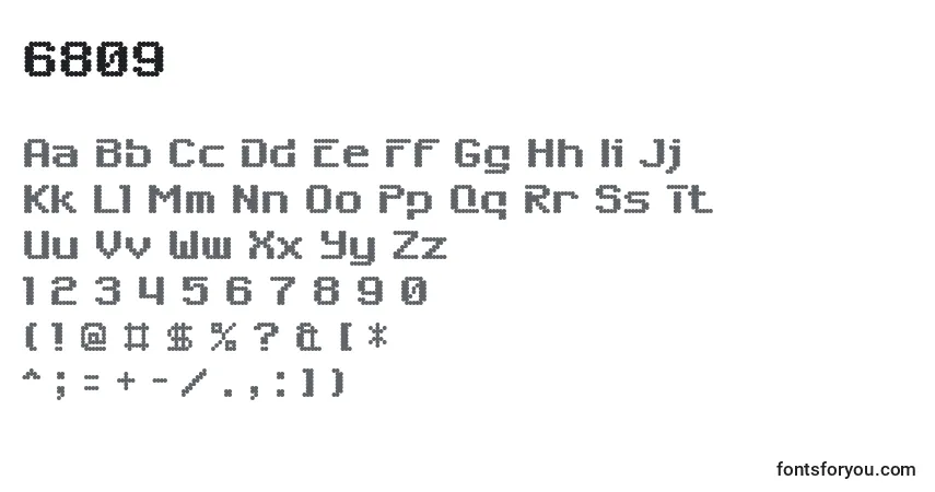 Schriftart 6809 – Alphabet, Zahlen, spezielle Symbole