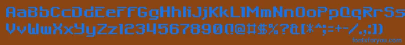 フォント6809 – 茶色の背景に青い文字