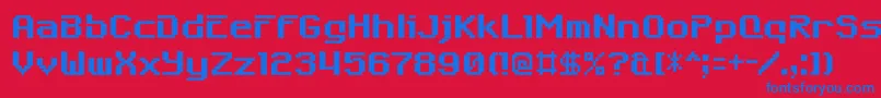 6809 Font – Blue Fonts on Red Background